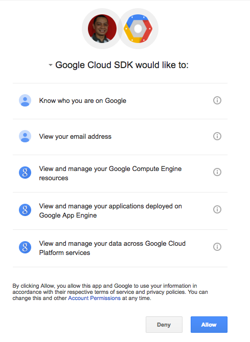 Otorisasi Cloud SDK