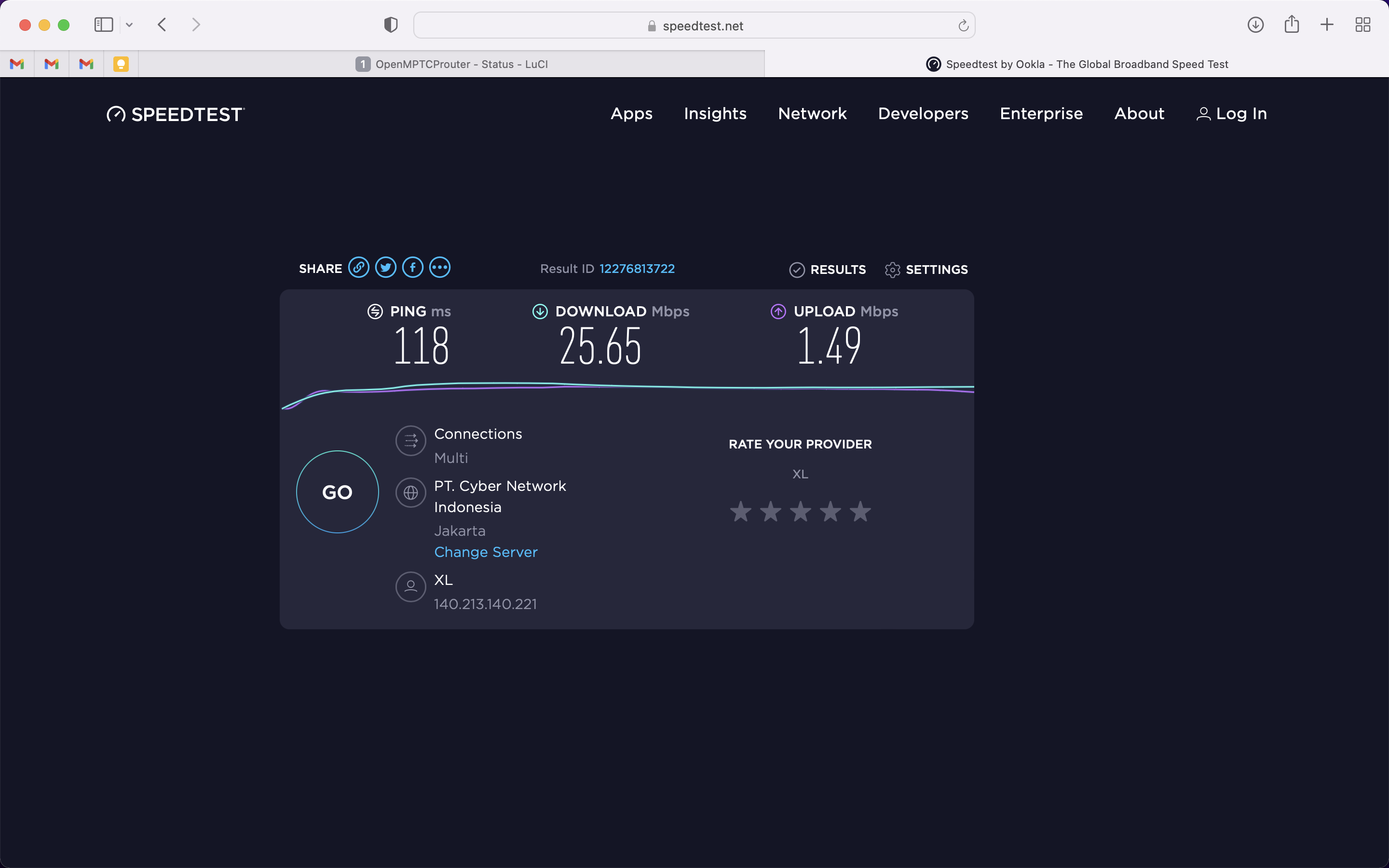 Speed Test 1 Provider