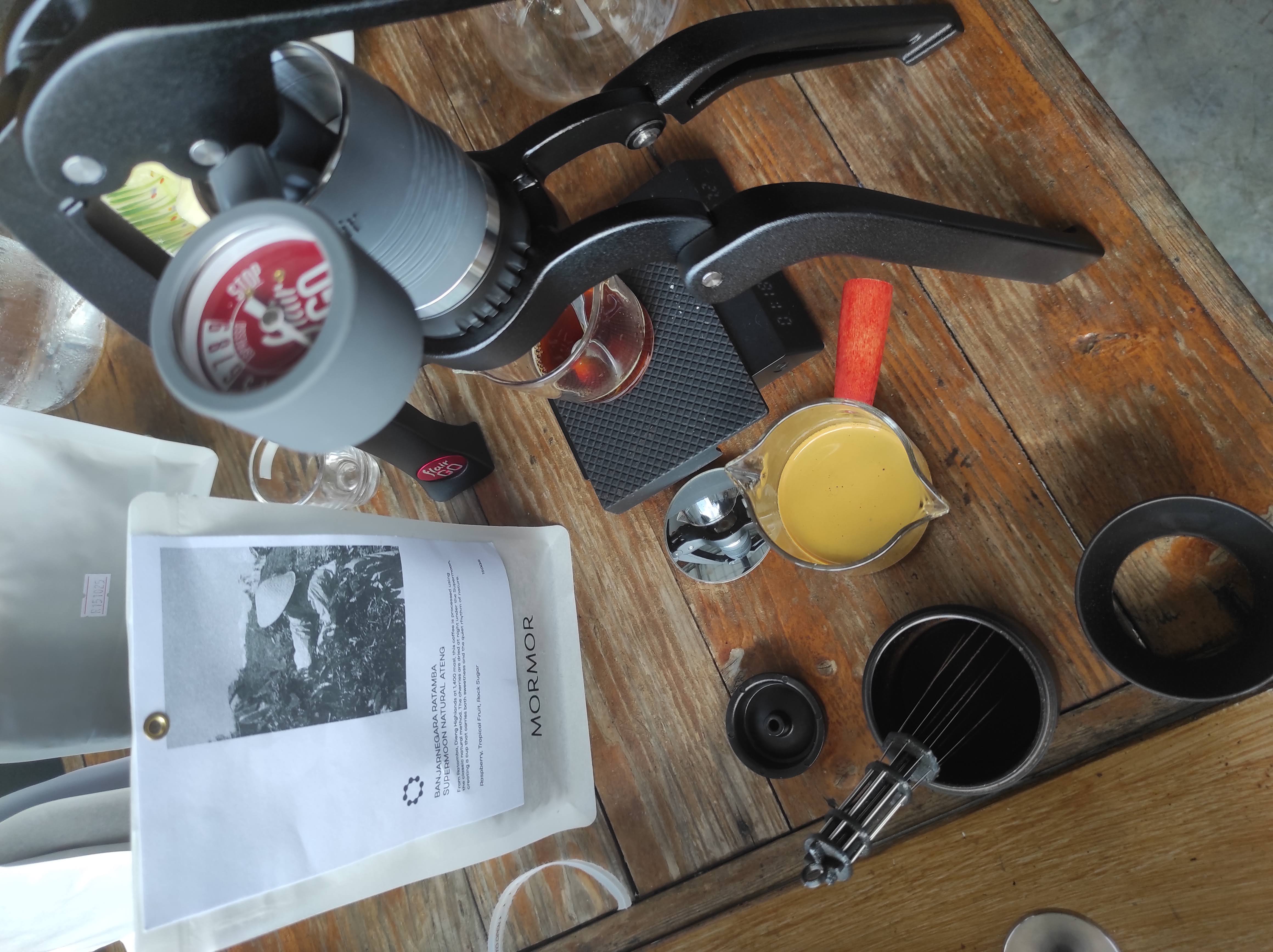 Flair Go workflow dengan timbangan