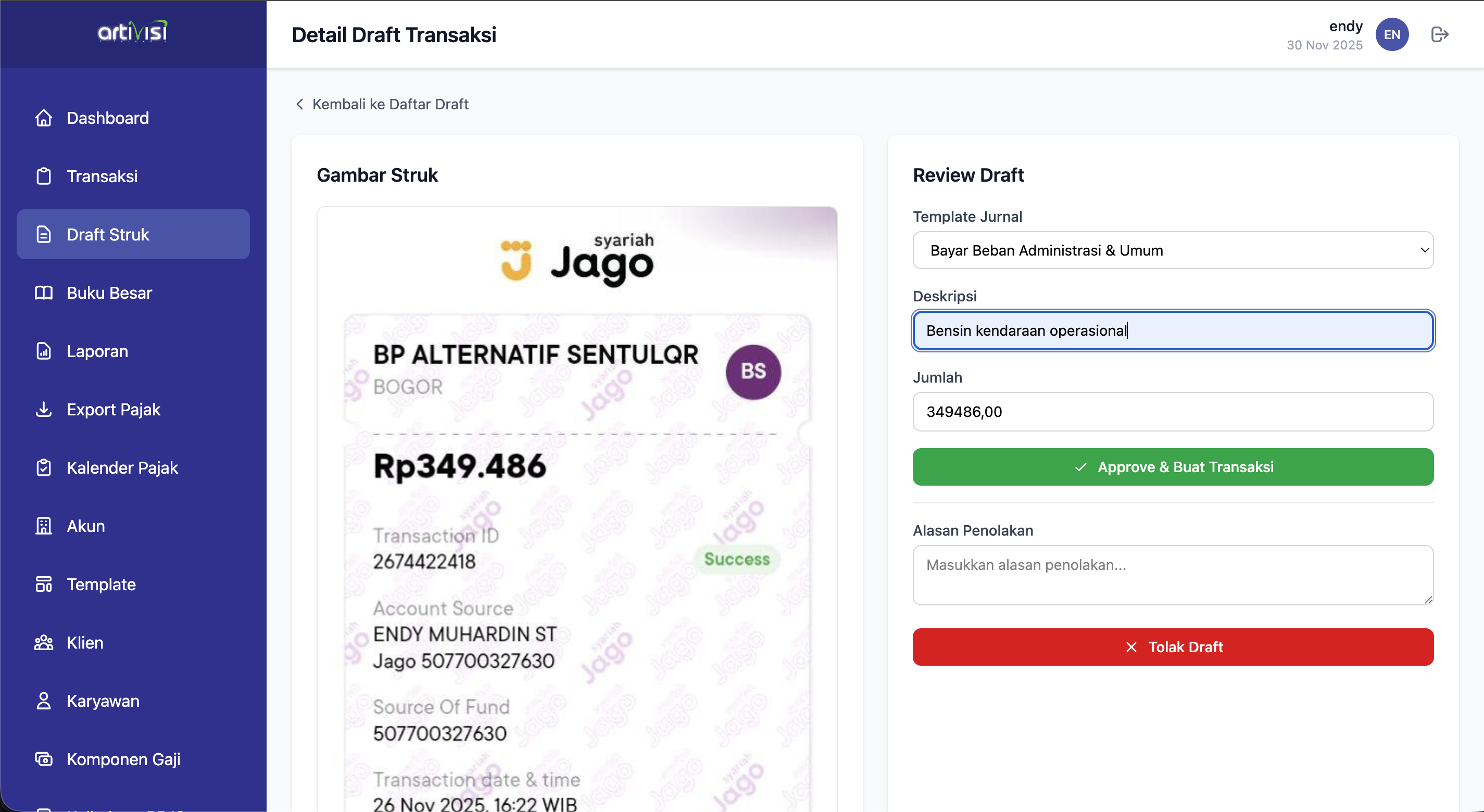Manual correction interface