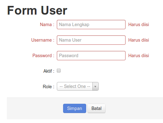 Form Entri User 