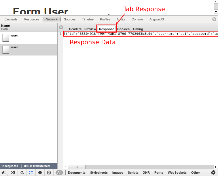 Detail Response Chrome Developer Tools 